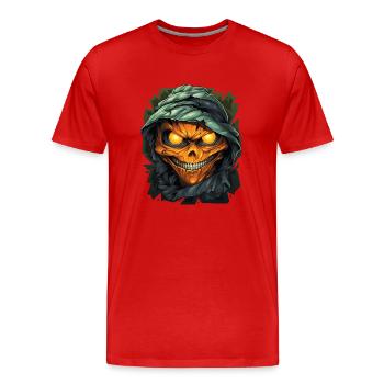 Halloween Spooky Cartoon Mummy - Männer Premium Bio T-Shirt - Rot - Vorne - Damien (186cm)