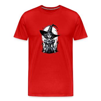 Classic Witch 24 - Men's Premium Organic T-Shirt - red - Front - Damien (186cm)