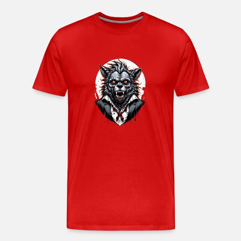 WERWOLF Kostüm 8 - Männer Premium Bio T-Shirt - Rot