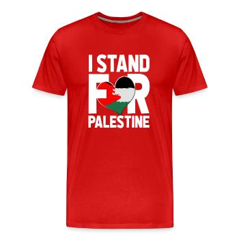 ICH STEHE FÜR PALÄSTINA - Männer Premium Bio T-Shirt - Rot - Vorne - Damien (186cm)