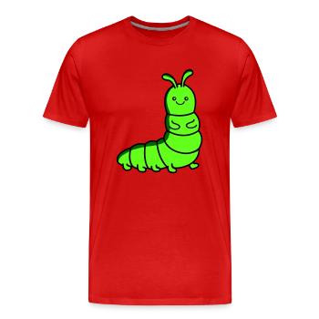 caterpillar - Men's Premium Organic T-Shirt - red - Front - Damien (186cm)
