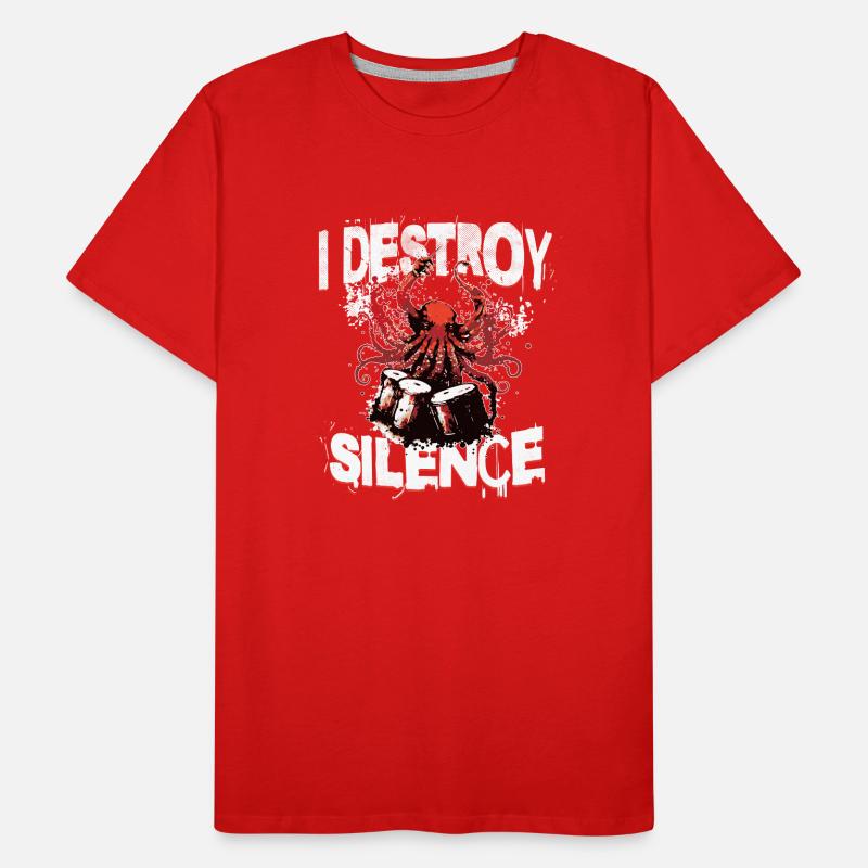 Octopus Drums Destroy Silence Drummer Men's Premium Organic T-Shirt