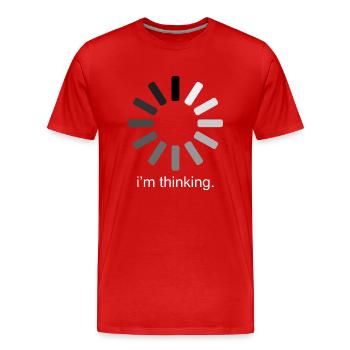 Je pense T-shirt - T-shirt bio Premium Homme - rouge - Devant - Damien (186cm)