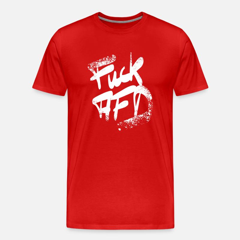 FCK AFD speckled white - Männer Premium Bio T-Shirt - Rot