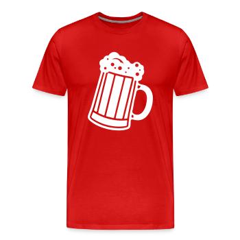 Chope de bière bière alcool Cheers - T-shirt bio Premium Homme - rouge - Devant - Damien (186cm)