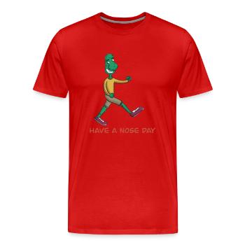 HAVE A NOSE DAY - Men's Premium Organic T-Shirt - red - Front - Damien (186cm)