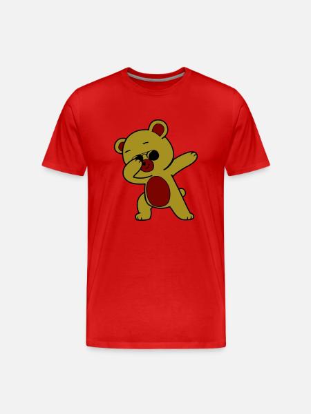 Dabbing Bear Cool - Men's Premium Organic T-Shirt - red