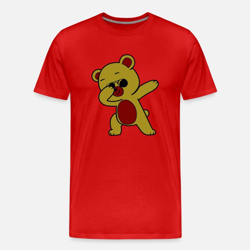 dabbing bär cool - Männer Premium Bio T-Shirt - Rot