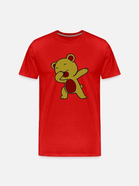 dabbing bär - Männer Premium Bio T-Shirt - Rot
