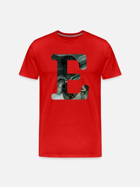 Green Marbled Letter E - Men's Premium Organic T-Shirt - red