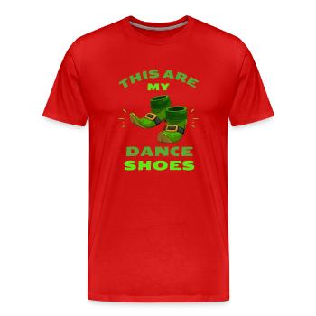 Ce sont mes chaussures de danse irlandaises Celtic Ireland - T-shirt bio Premium Homme - rouge - Devant - Damien (186cm)