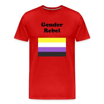 Non Binary Flag Gender Rebel - Men's Premium Organic T-Shirt - red - Front - Damien (186cm)