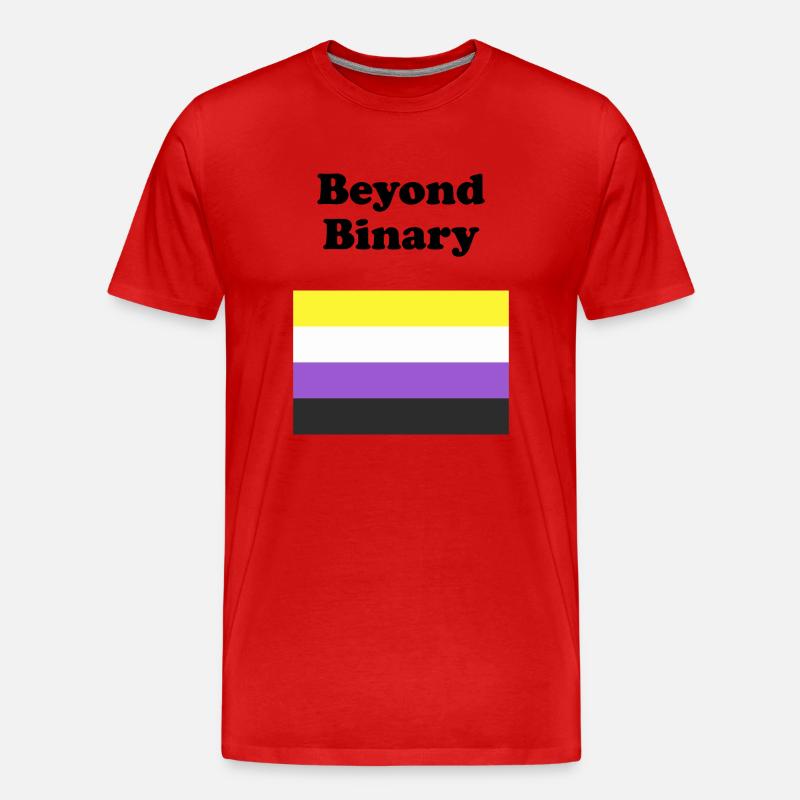 Non Binary Flag Beyond Binary - Men's Premium Organic T-Shirt - red