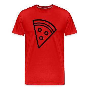 Pizza slice - Men's Premium Organic T-Shirt - red - Front - Damien (186cm)