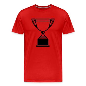 trophy - Men's Premium Organic T-Shirt - red - Front - Damien (186cm)