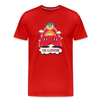 L’AMOUR EST LOVE_red - T-shirt bio Premium Homme - rouge - Devant - Damien (186cm)