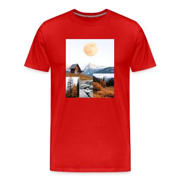 Hutte. - T-shirt bio Premium Homme - rouge - Devant - Damien (186cm)