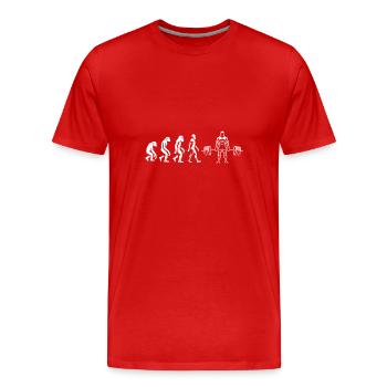 Soulevé de terre bodybuilder évolutif - T-shirt bio Premium Homme - rouge - Devant - Damien (186cm)