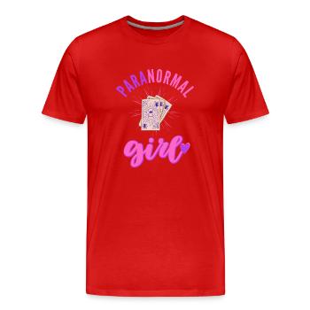 Paranormal Girl Ghost Hunter Investigation - Men's Premium Organic T-Shirt - red - Front - Damien (186cm)