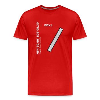 Flugplatz EDXJ Design mit Namen und Koordinaten - Männer Premium Bio T-Shirt - Rot - Vorne - Damien (186cm)