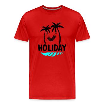 Palmiers Relax Vacances - T-shirt bio Premium Homme - rouge - Devant - Damien (186cm)