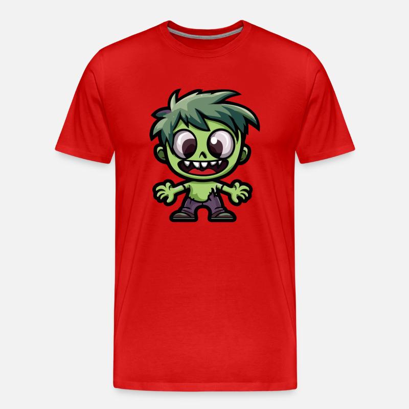 Zombie Halloween Niedlich Comic - Männer Premium Bio T-Shirt - Rot