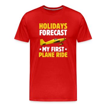 Urlaub Vorhersage Meine erste Flugreise - Männer Premium Bio T-Shirt - Rot - Vorne - Damien (186cm)