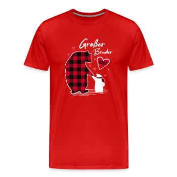 Grand frère ours 2027 - T-shirt bio Premium Homme - rouge - Devant - Damien (186cm)