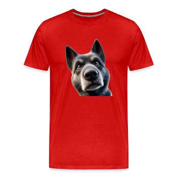 Hund Kopf 2 - Männer Premium Bio T-Shirt - Rot - Vorne - Damien (186cm)