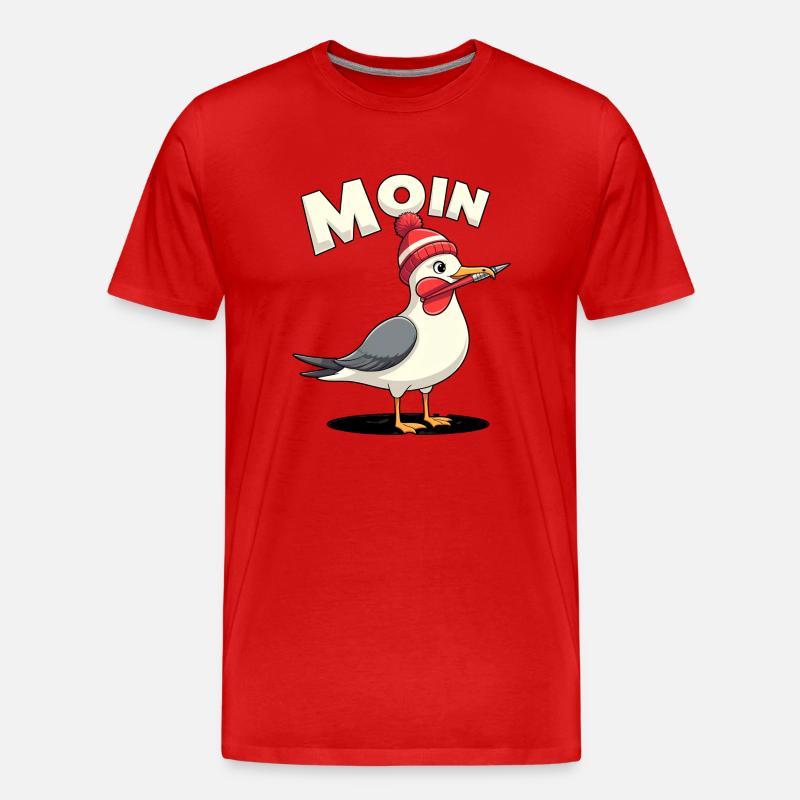 Moin Möwe - Männer Premium Bio T-Shirt - Rot
