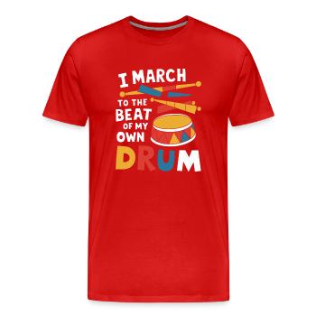 Creative freedom for musicians - Men's Premium Organic T-Shirt - red - Front - Damien (186cm)
