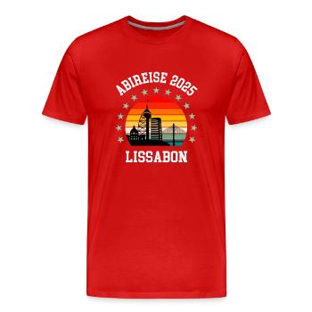 Lissabon 2025 Abireise Klassenfahrt Abi Abifahrt - Männer Premium Bio T-Shirt - Rot - Vorne - Damien (186cm)