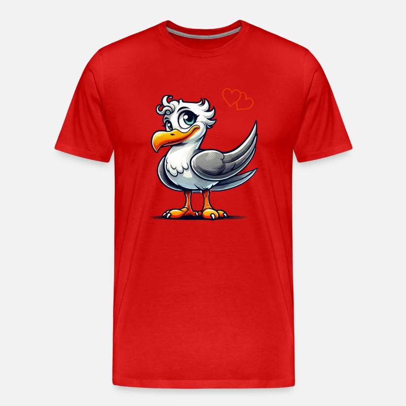 vogel comic - Männer Premium Bio T-Shirt - Rot