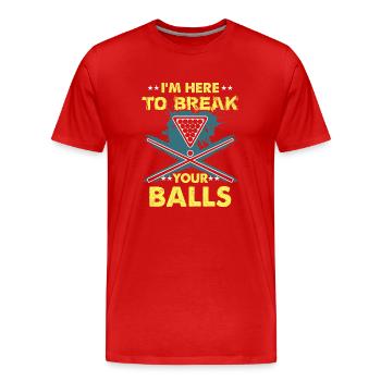 Billardspieler Geschenk Billard Queue Billardtisch - Männer Premium Bio T-Shirt - Rot - Vorne - Damien (186cm)