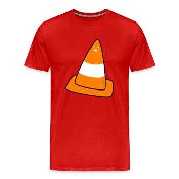 cône de signalisation avec visage - T-shirt bio Premium Homme - rouge - Devant - Damien (186cm)