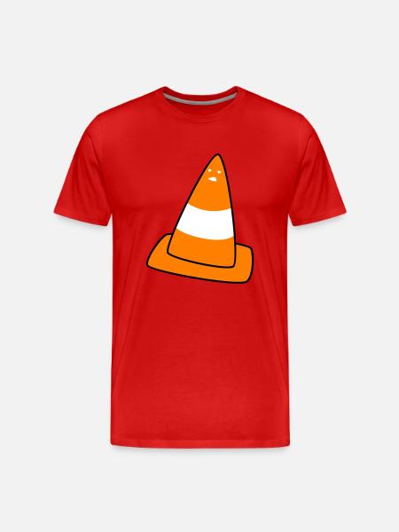 traffic cone with face - Men's Premium Organic T-Shirt - red