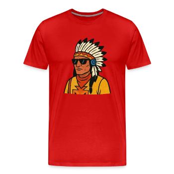 indianer - Männer Premium Bio T-Shirt - Rot - Vorne - Damien (186cm)