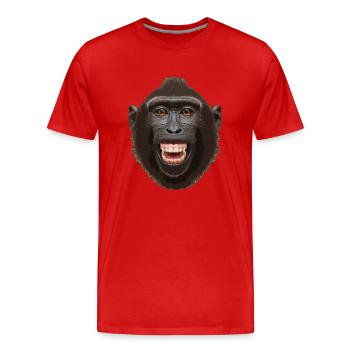 Tête de singe - T-shirt bio Premium Homme - rouge - Devant - Damien (186cm)