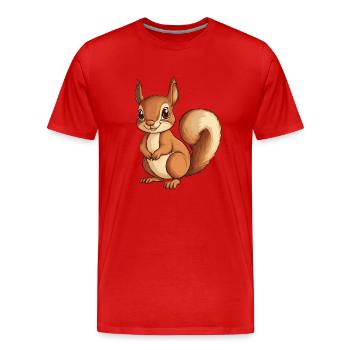 Écureuil - T-shirt bio Premium Homme - rouge - Devant - Damien (186cm)