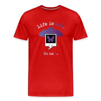 Life is odd. So am I. - Men's Premium Organic T-Shirt - red - Front - Damien (186cm)