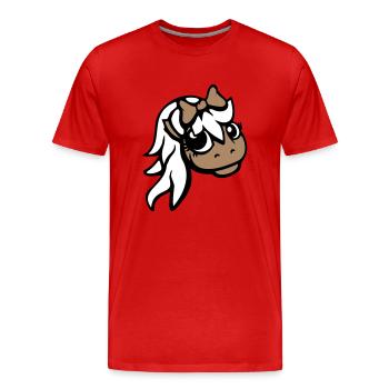 cheval fille femme mignonne jolie femme arc - T-shirt bio Premium Homme - rouge - Devant - Damien (186cm)