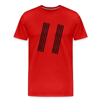 Auto - Reifen - Männer Premium Bio T-Shirt - Rot - Vorne - Damien (186cm)