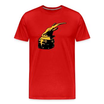 casque albanais de Skanderbeg Tirana Albanie - T-shirt bio Premium Homme - rouge - Devant - Damien (186cm)