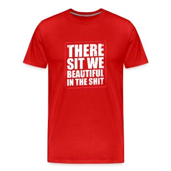 Denglisch Spruch - Männer Premium Bio T-Shirt - Rot - Vorne - Damien (186cm)