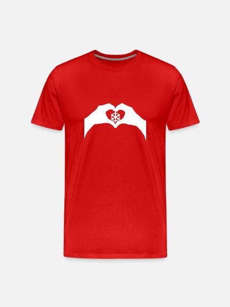 Love snow - Men's Premium Organic T-Shirt - red