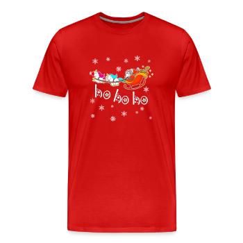 Licorne licorne de Noël - T-shirt bio Premium Homme - rouge - Devant - Damien (186cm)