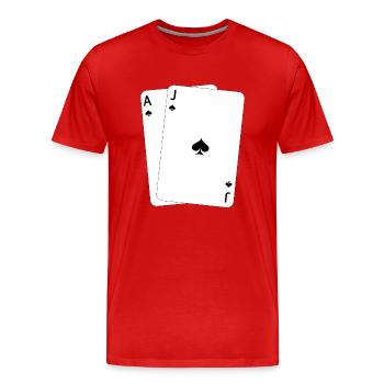 Blackjack AJ - T-shirt bio Premium Homme - rouge - Devant - Damien (186cm)
