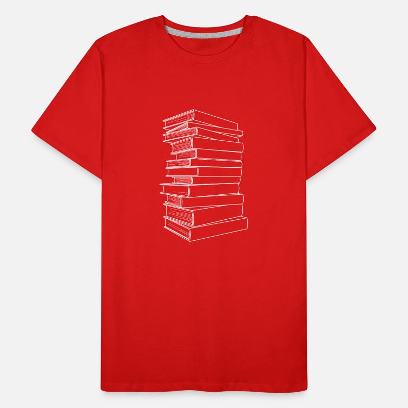 Books Book Reader Bookworm Gift Librarian Men's Premium Organic T-Shirt