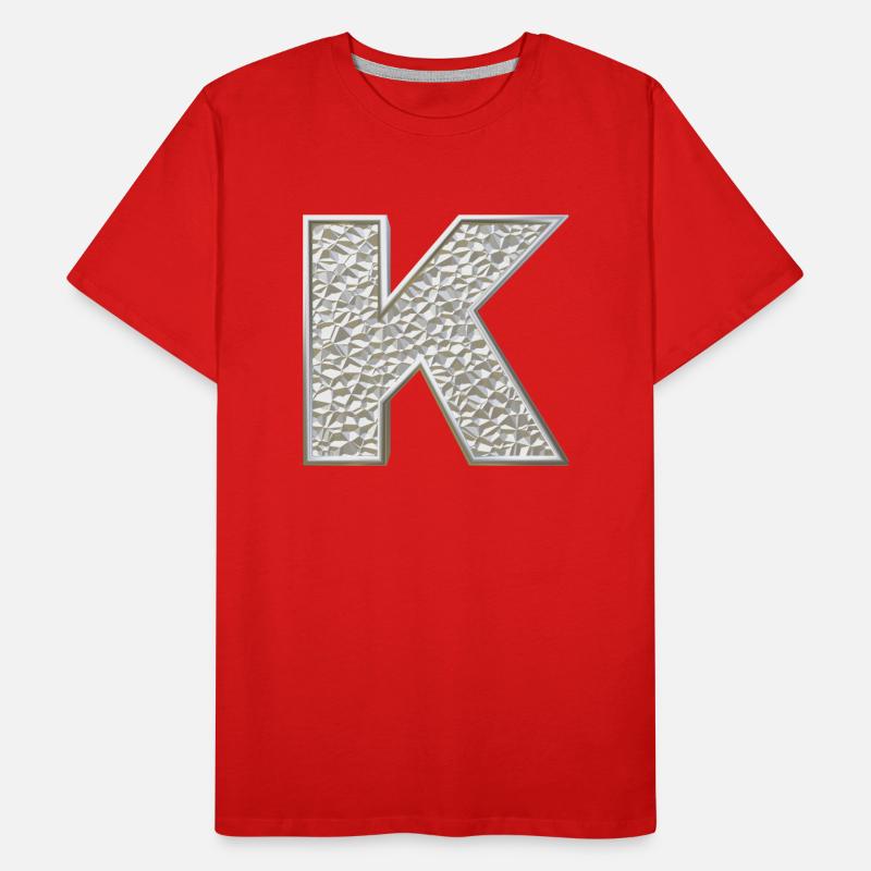 K, letter, letter K, initial, initial K, monogram, Men's Premium Organic T-Shirt