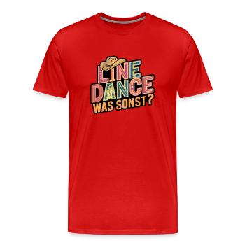 Line Dance mein Hobby - meine Passion - mein Ding - Männer Premium Bio T-Shirt - Rot - Vorne - Damien (186cm)